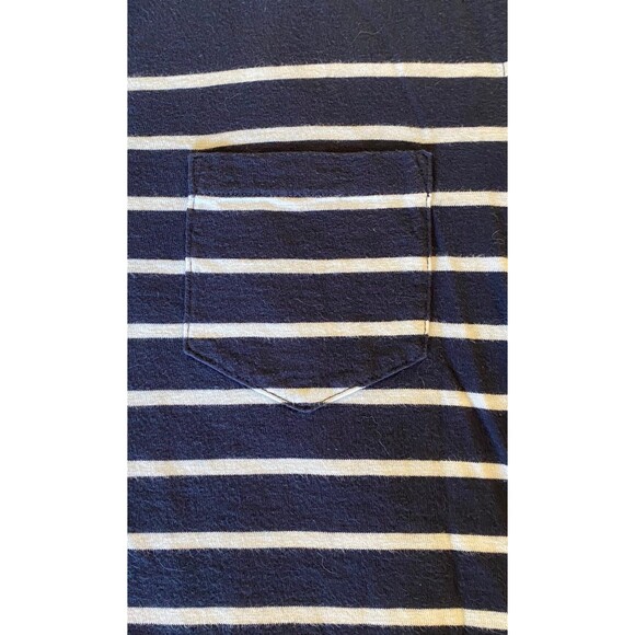 J. Crew Mens Polo Shirt Navy White Striped Short Sleeve Size Medium J.Crew - Picture 4 of 10